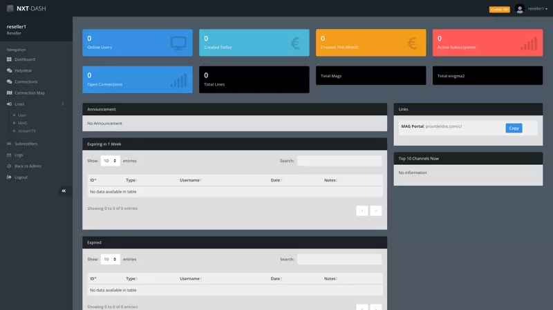 CLUDIFY IPTV Reseller Panel interface